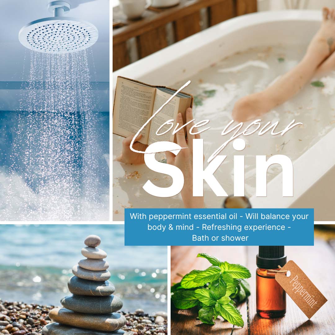 Camille vitaliserende bad-en douchegel verrijkt met essentiële pepermuntolie.  BAD  Een vitaliserend bad met essentiële olie van pepermunt brengt je lichaam en geest in balans. Naar behoefte gebruiken in bad.  DOUCHE  Om in de douche een optimaal verfrissend resultaat te hebben: kleine hoeveelheid aanbrengen voor het douchen en dan afspoelen.