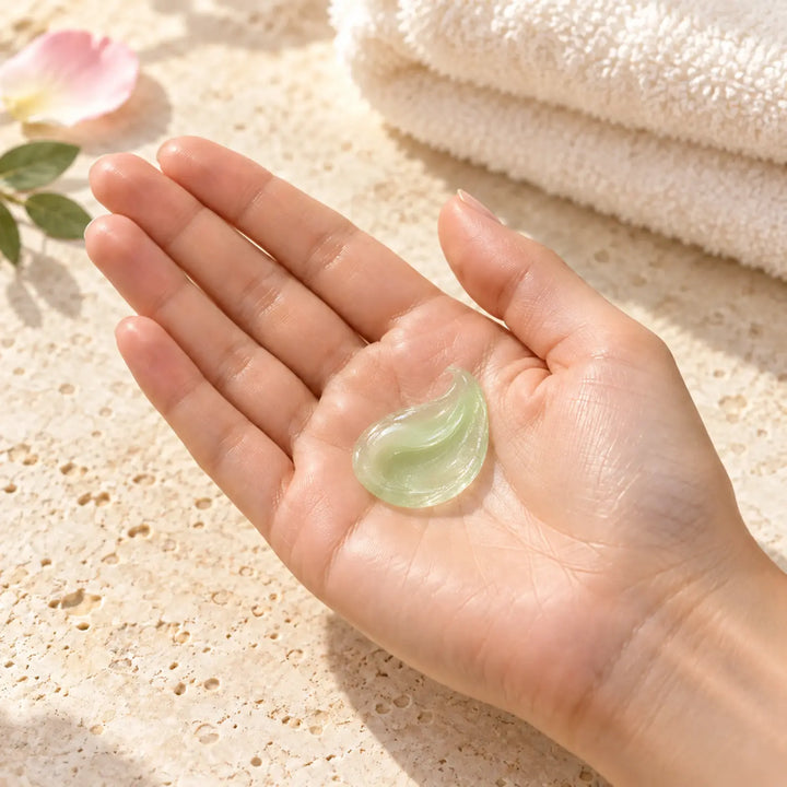 Camille light green vaseline in hand